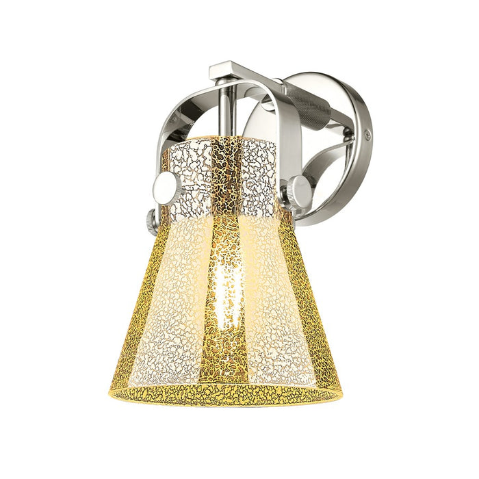 Innovations Pilaster II Cone 1Lt 7" Sconce, PN/MC - 423-1W-PN-G411-6ME