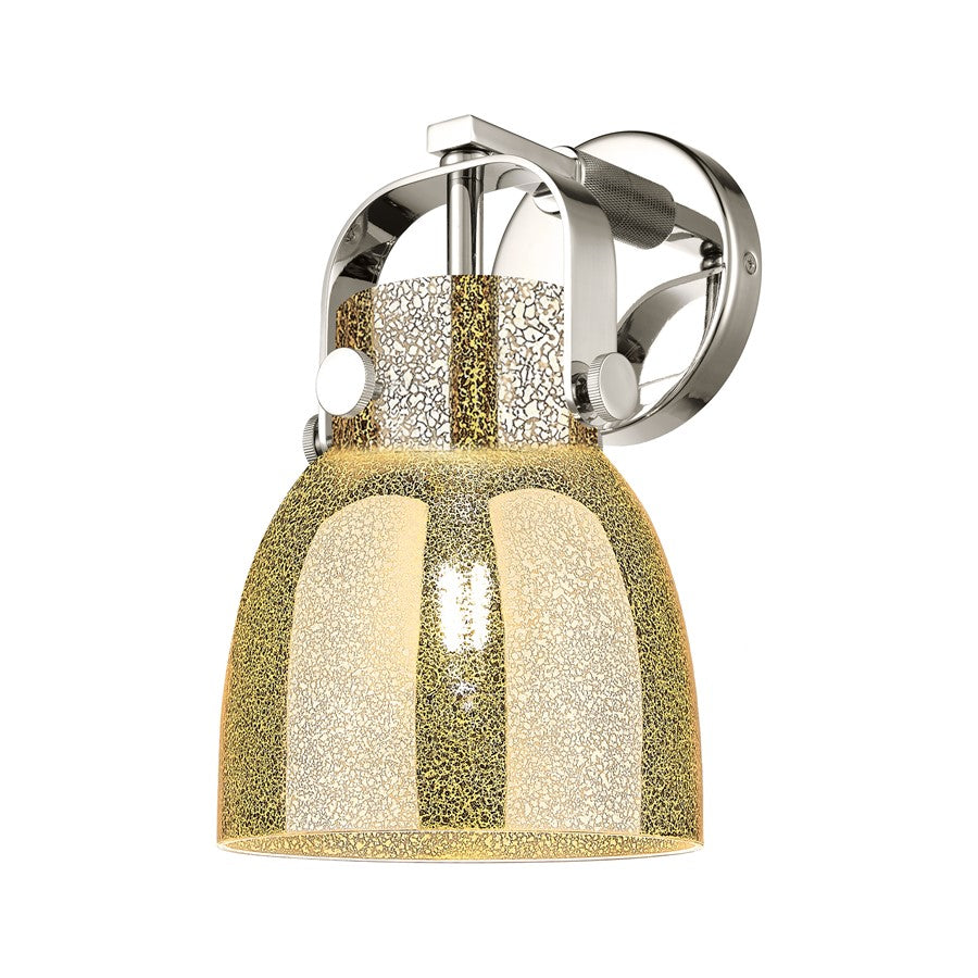 Innovations Pilaster II Bell 1Lt 7" Sconce, PN/MC - 423-1W-PN-G412-6ME