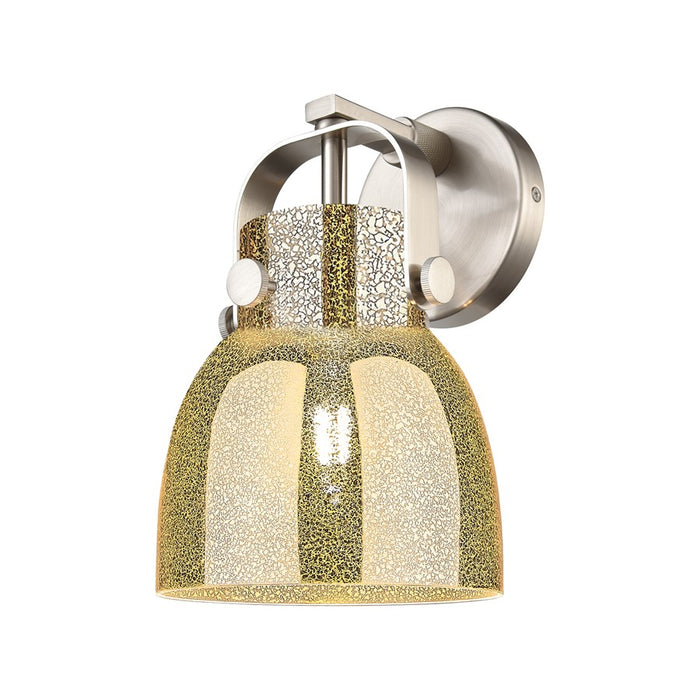 Innovations Pilaster II Bell 1Lt 7" Sconce, SN/MC - 423-1W-SN-G412-6ME