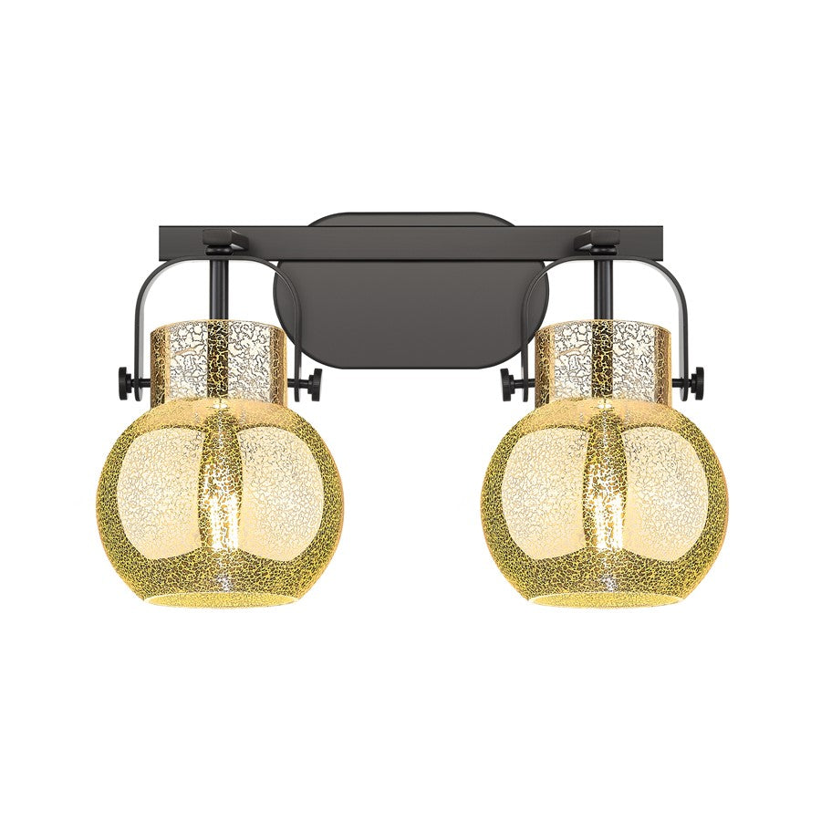 Innovations Pilaster II Sphere 2Lt 17" Bath, Black/Mercury - 423-2W-BK-G410-6ME