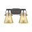 Innovations Pilaster II Cone 2Lt 17" Bath, Black/Mercury - 423-2W-BK-G411-6ME