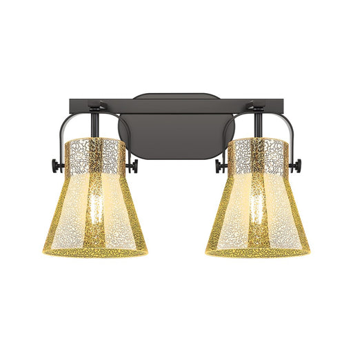 Innovations Pilaster II Cone 2Lt 17" Bath, Black/Mercury - 423-2W-BK-G411-6ME