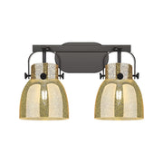 Innovations Pilaster II Bell 2Lt 17" Bath, Black/Mercury - 423-2W-BK-G412-6ME