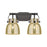 Innovations Pilaster II Bell 2Lt 17" Bath, Black/Mercury - 423-2W-BK-G412-6ME