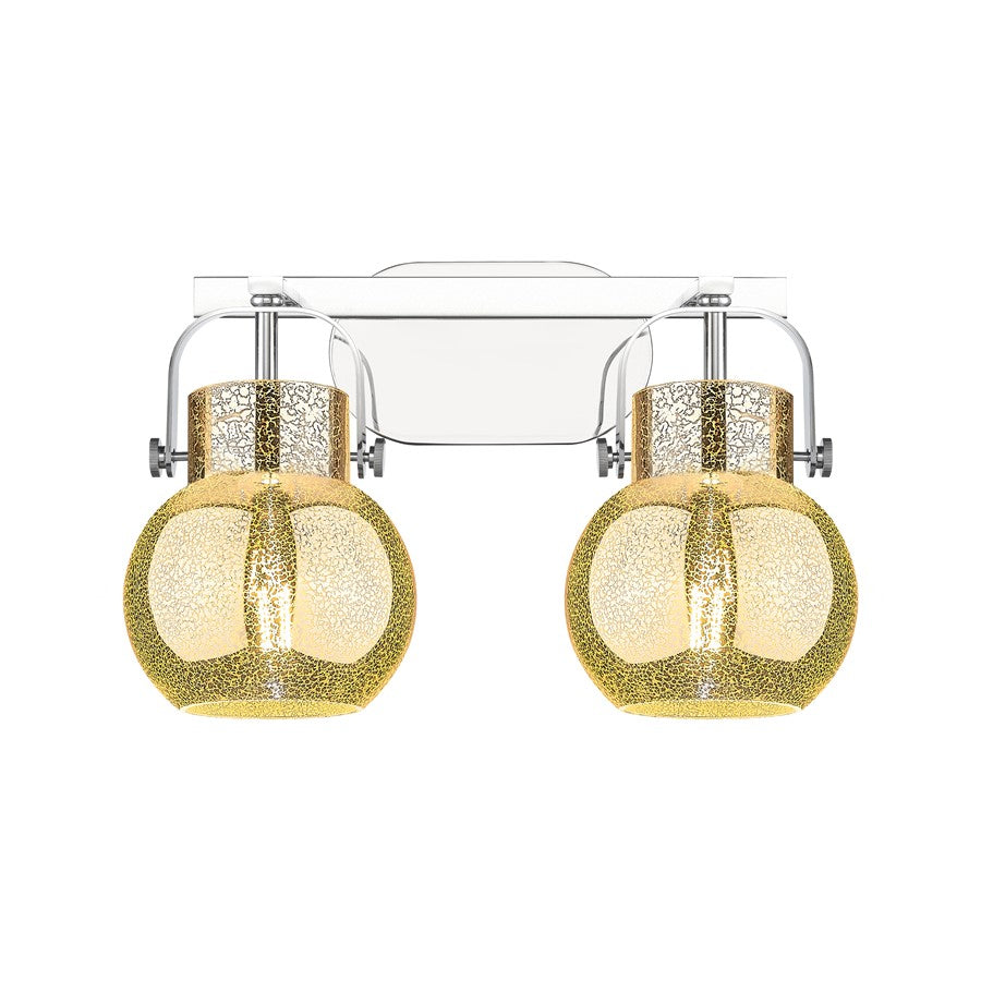 Innovations Pilaster II Sphere 2Lt 17" Bath, Chrome/Mercury - 423-2W-PC-G410-6ME