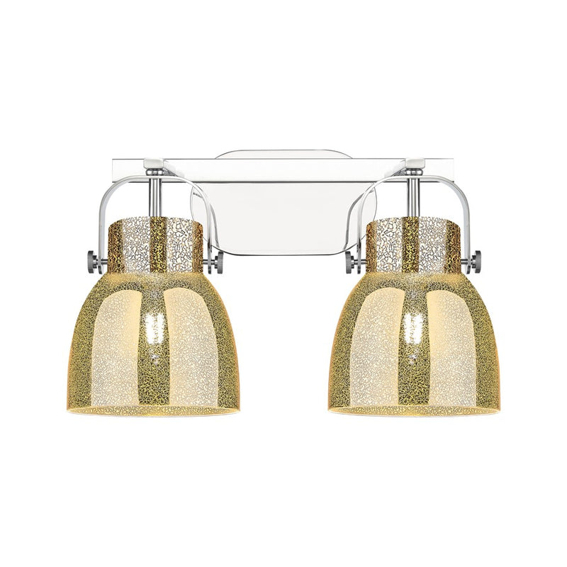 Innovations Pilaster II Bell 2Lt 17" Bath, Chrome/Mercury - 423-2W-PC-G412-6ME