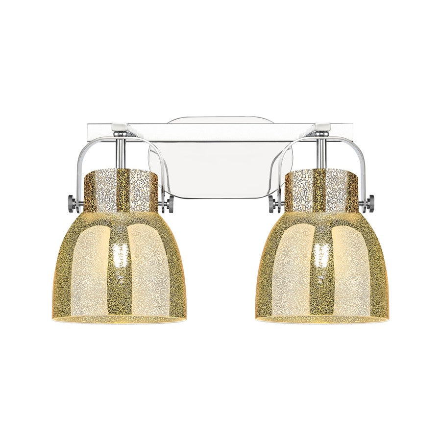 Innovations Pilaster II Bell 2Lt 17" Bath, Chrome/Mercury - 423-2W-PC-G412-6ME