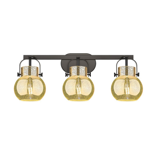 Innovations Pilaster II Sphere 3Lt 27" Bath, Black/Mercury - 423-3W-BK-G410-6ME