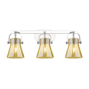 Innovations Pilaster II Cone 3Lt 27" Bath, Chrome/Mercury - 423-3W-PC-G411-6ME