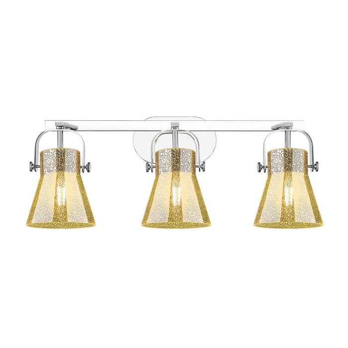 Innovations Pilaster II Cone 3Lt 27" Bath, Chrome/Mercury - 423-3W-PC-G411-6ME