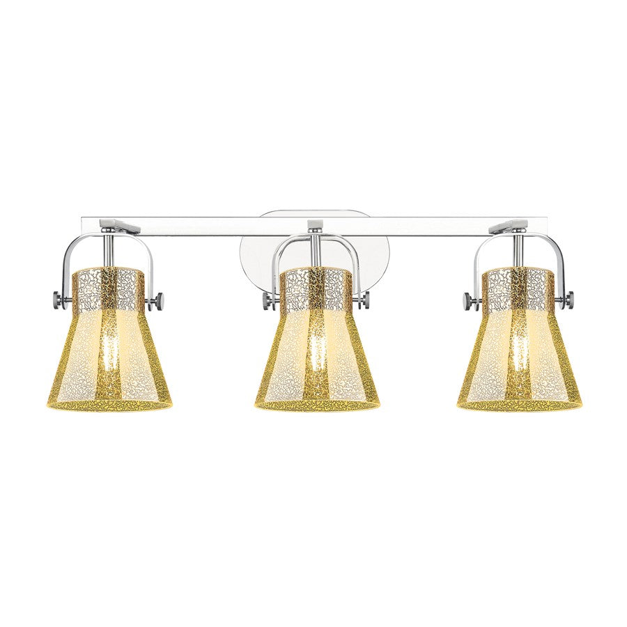 Innovations Pilaster II Cone 3Lt 27" Bath, Chrome/Mercury - 423-3W-PC-G411-6ME