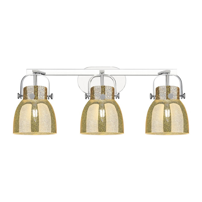 Innovations Pilaster II Bell 3Lt 27" Bath, Chrome/Mercury - 423-3W-PC-G412-6ME