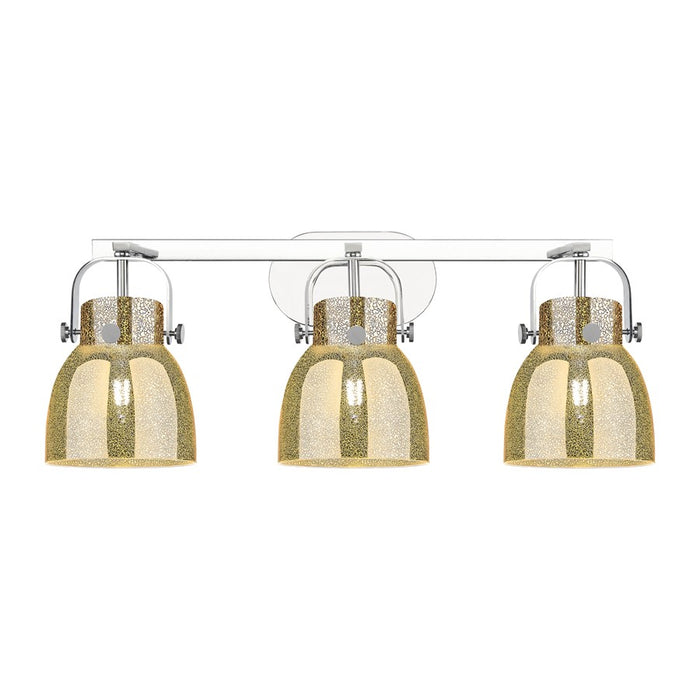 Innovations Pilaster II Bell 3Lt 27" Bath, Chrome/Mercury - 423-3W-PC-G412-6ME