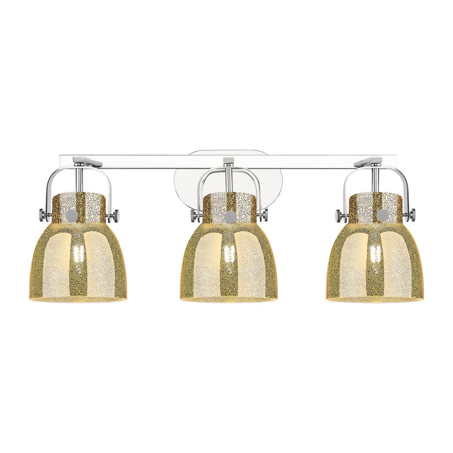 Innovations Pilaster II Bell 3Lt 27" Bath, Chrome/Mercury - 423-3W-PC-G412-6ME