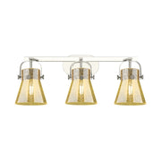 Innovations Pilaster II Cone 3Lt 27" Bath, PN/MC - 423-3W-PN-G411-6ME