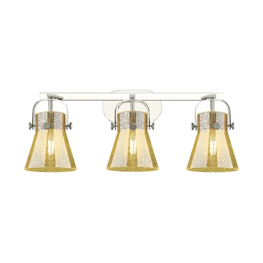 Innovations Pilaster II Cone 3Lt 27" Bath, PN/MC - 423-3W-PN-G411-6ME