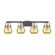 Innovations Pilaster II Sphere 4Lt 37" Bath, Black/Mercury - 423-4W-BK-G410-6ME