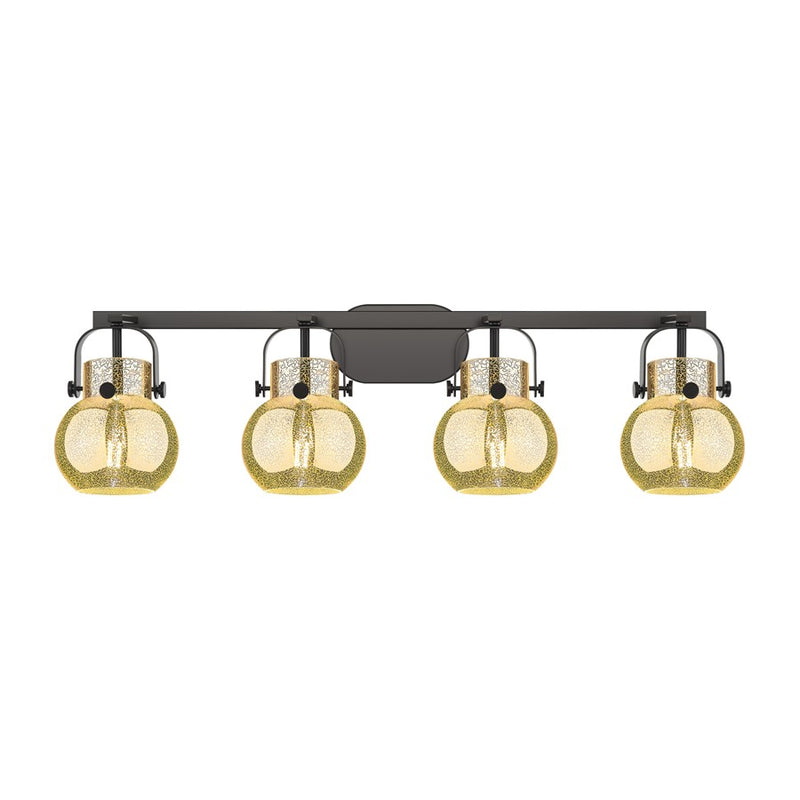 Innovations Pilaster II Sphere 4Lt 37" Bath, Black/Mercury - 423-4W-BK-G410-6ME