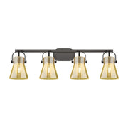 Innovations Pilaster II Cone 4Lt 37" Bath, Black/Mercury - 423-4W-BK-G411-6ME
