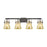 Innovations Pilaster II Cone 4Lt 37" Bath, Black/Mercury - 423-4W-BK-G411-6ME