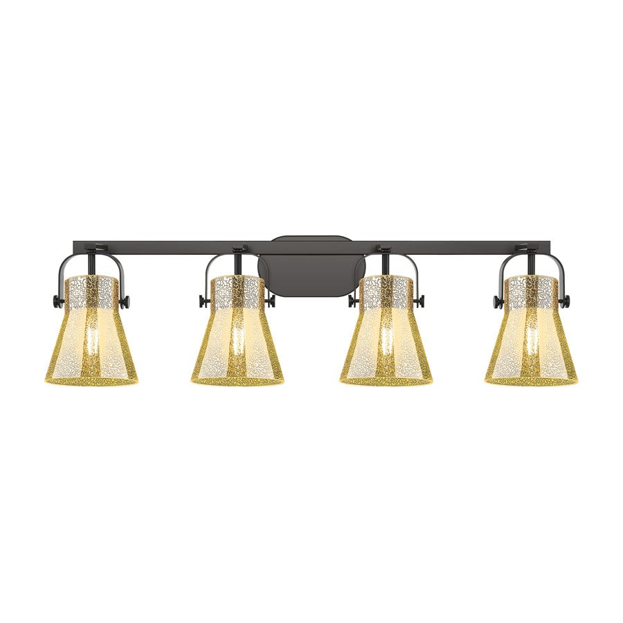 Innovations Pilaster II Cone 4Lt 37" Bath, Black/Mercury - 423-4W-BK-G411-6ME
