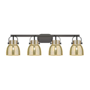 Innovations Pilaster II Bell 4Lt 37" Bath, Black/Mercury - 423-4W-BK-G412-6ME