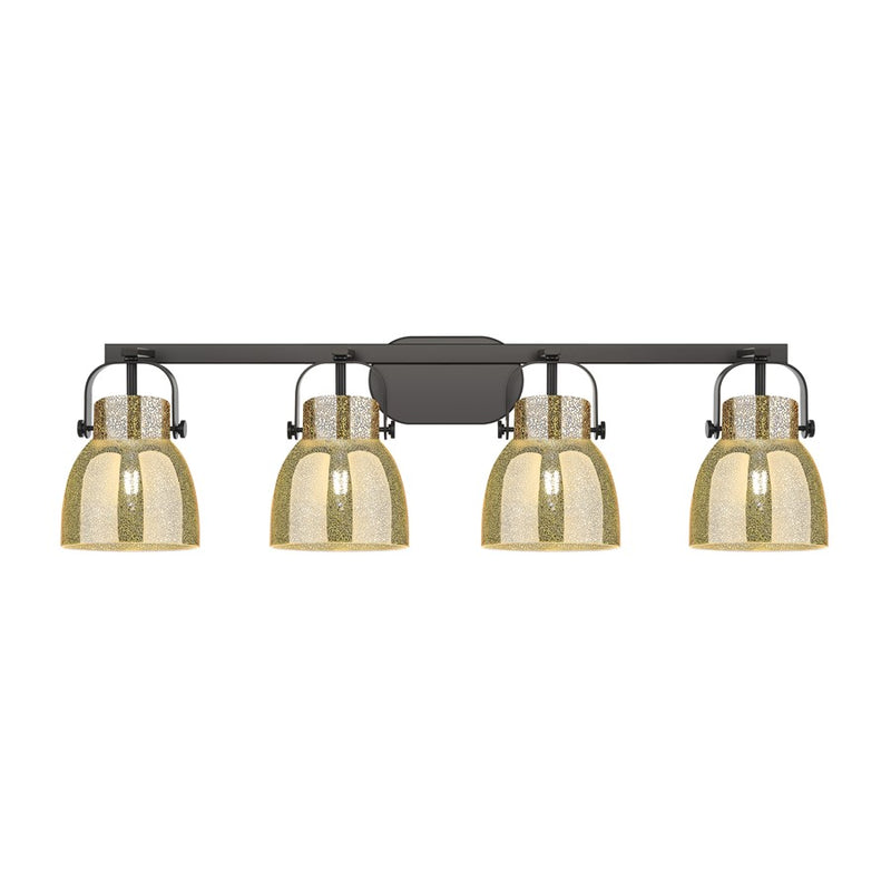 Innovations Pilaster II Bell 4Lt 37" Bath, Black/Mercury - 423-4W-BK-G412-6ME
