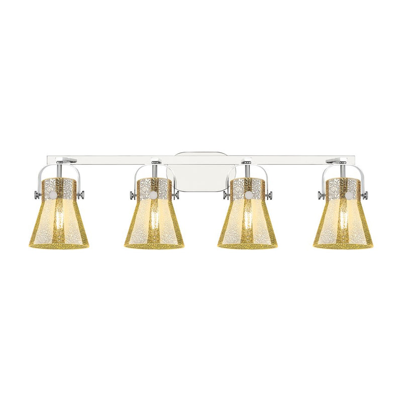 Innovations Pilaster II Cone 4Lt 37" Bath, Chrome/Mercury - 423-4W-PC-G411-6ME