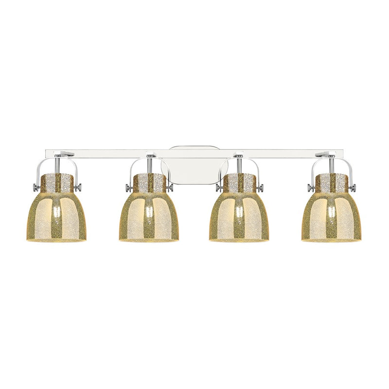 Innovations Pilaster II Bell 4Lt 37" Bath, Chrome/Mercury - 423-4W-PC-G412-6ME