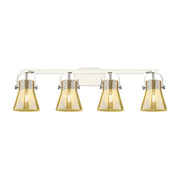 Innovations Pilaster II Cone 4Lt 37" Bath, PN/MC - 423-4W-PN-G411-6ME