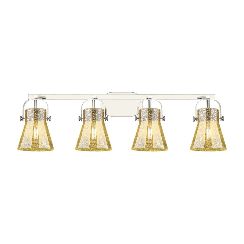 Innovations Pilaster II Cone 4Lt 37" Bath, PN/MC - 423-4W-PN-G411-6ME