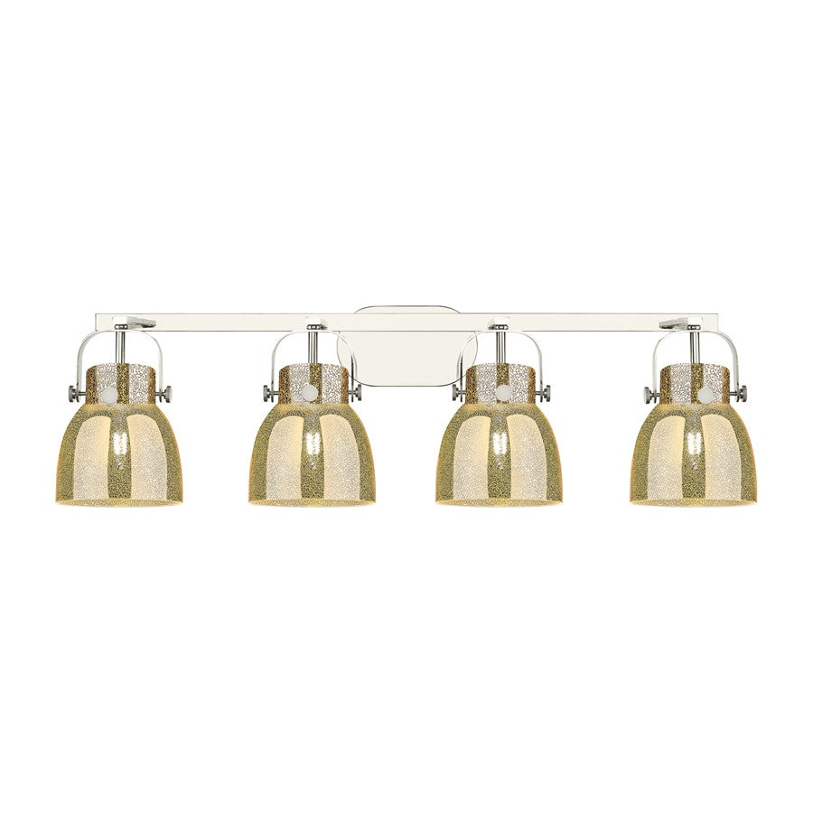 Innovations Pilaster II Bell 4Lt 37" Bath, PN/MC - 423-4W-PN-G412-6ME