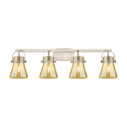 Innovations Pilaster II Cone 4Lt 37" Bath, SN/MC - 423-4W-SN-G411-6ME