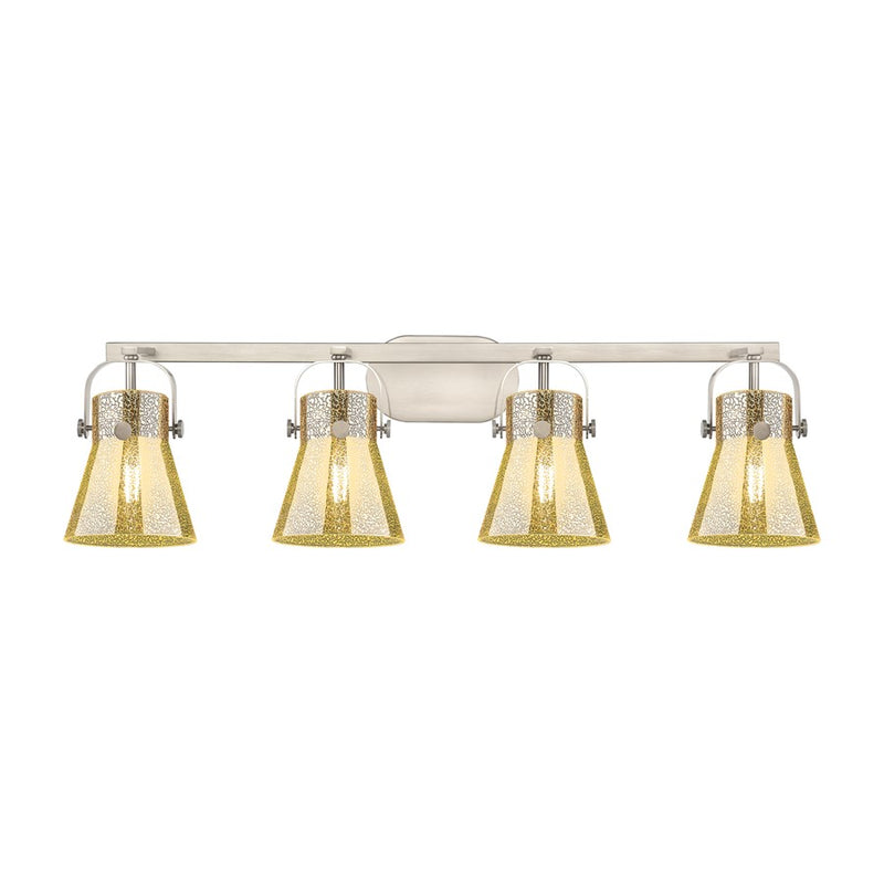 Innovations Pilaster II Cone 4Lt 37" Bath, SN/MC - 423-4W-SN-G411-6ME