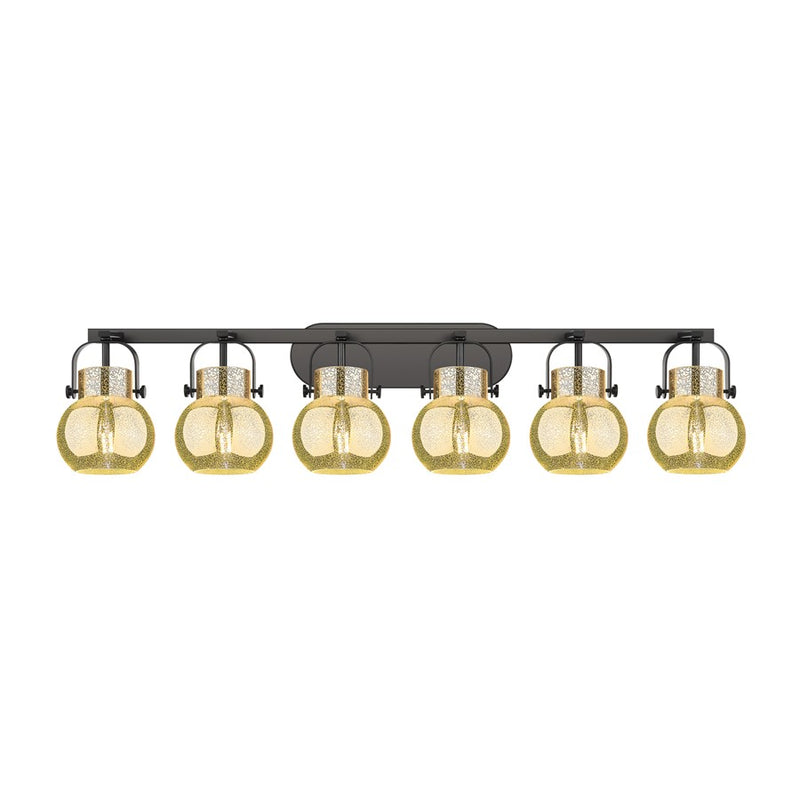 Innovations Pilaster II Sphere 6Lt 46" Bath, Black/Mercury - 423-6W-BK-G410-6ME
