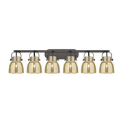 Innovations Pilaster II Bell 6Lt 46" Bath, Black/Mercury - 423-6W-BK-G412-6ME