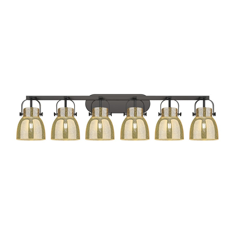 Innovations Pilaster II Bell 6Lt 46" Bath, Black/Mercury - 423-6W-BK-G412-6ME