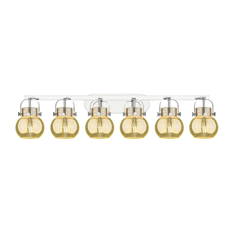 Innovations Pilaster II Sphere 6Lt 46" Bath, Chrome/Mercury - 423-6W-PC-G410-6ME