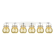 Innovations Pilaster II Sphere 6Lt 46" Bath, PN/Mercury - 423-6W-PN-G410-6ME