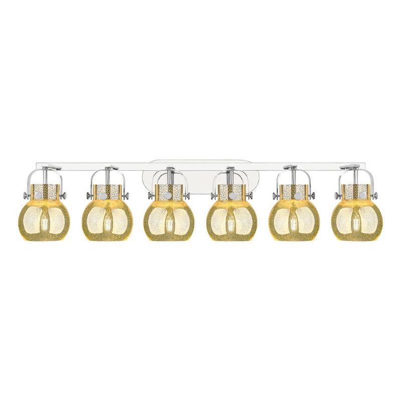 Innovations Pilaster II Sphere 6Lt 46" Bath, PN/Mercury - 423-6W-PN-G410-6ME