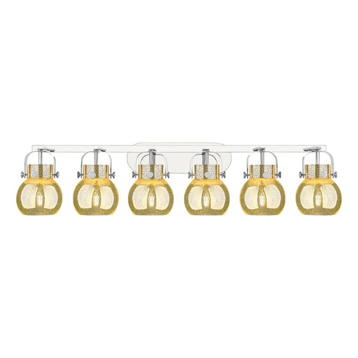 Innovations Pilaster II Sphere 6Lt 46" Bath, PN/Mercury - 423-6W-PN-G410-6ME