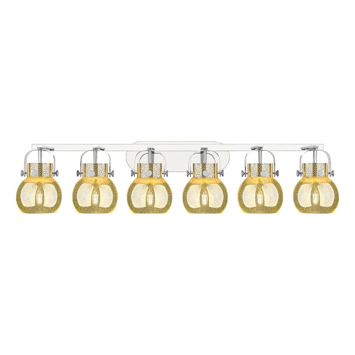 Innovations Pilaster II Sphere 6Lt 46" Bath, PN/Mercury - 423-6W-PN-G410-6ME