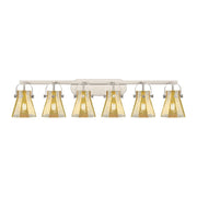 Innovations Pilaster II Cone 6Lt 46" Bath, SN/Mercury - 423-6W-SN-G411-6ME