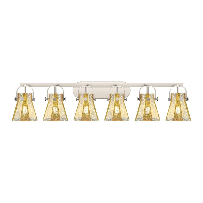 Innovations Pilaster II Cone 6Lt 46" Bath, SN/Mercury - 423-6W-SN-G411-6ME