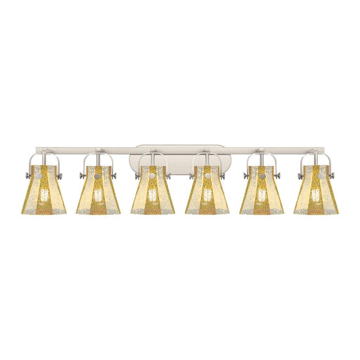 Innovations Pilaster II Cone 6Lt 46" Bath, SN/Mercury - 423-6W-SN-G411-6ME