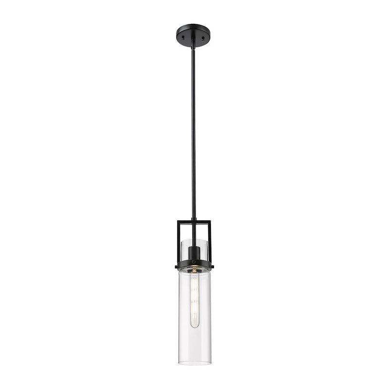 Innovations Utopia 1 Lt 15" Stem Pendant, Black/Clear