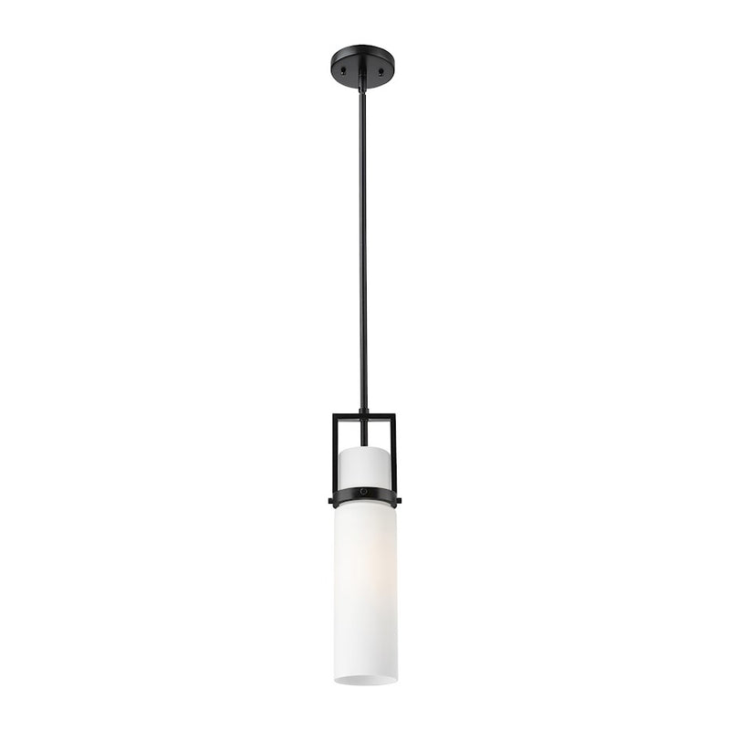 Innovations Utopia 1 Lt 15" Stem Pendant, Black/White
