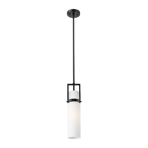 Innovations Utopia 1 Lt 15" Stem Pendant, Black/White