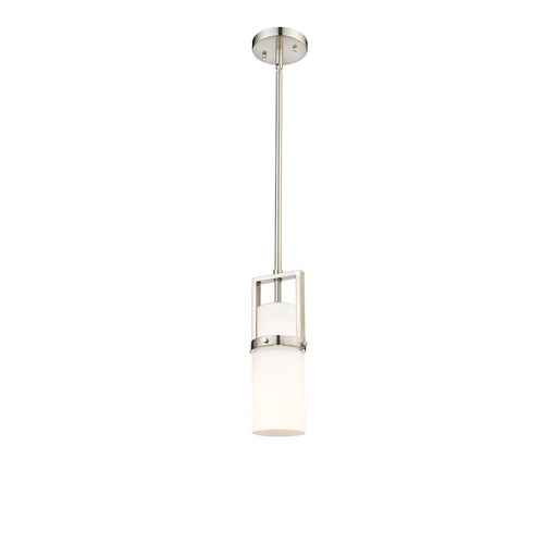 Innovations Utopia 1 Lt 8" Stem Pendant, Satin Nickel/White