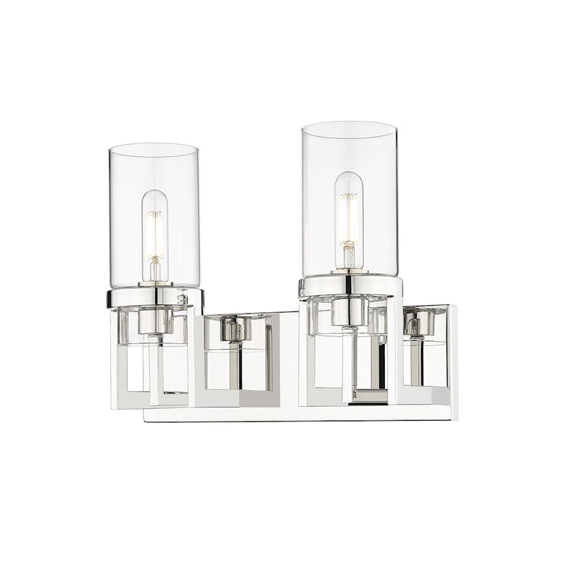 Innovations Utopia 2 Lt 8" Wall Bath, Polished Nickel/Clear